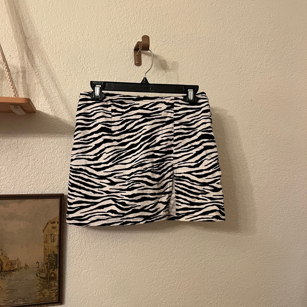 Zebra Print Mini Skirt
